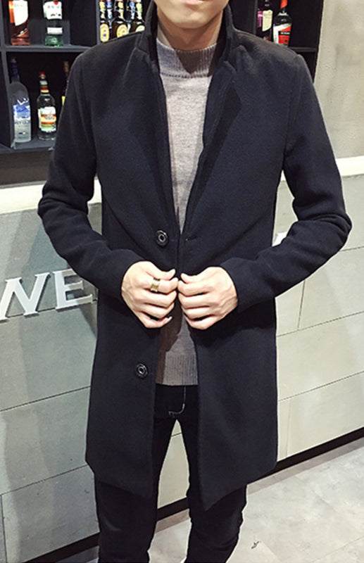Men's Long Woolen Coat - MENLL